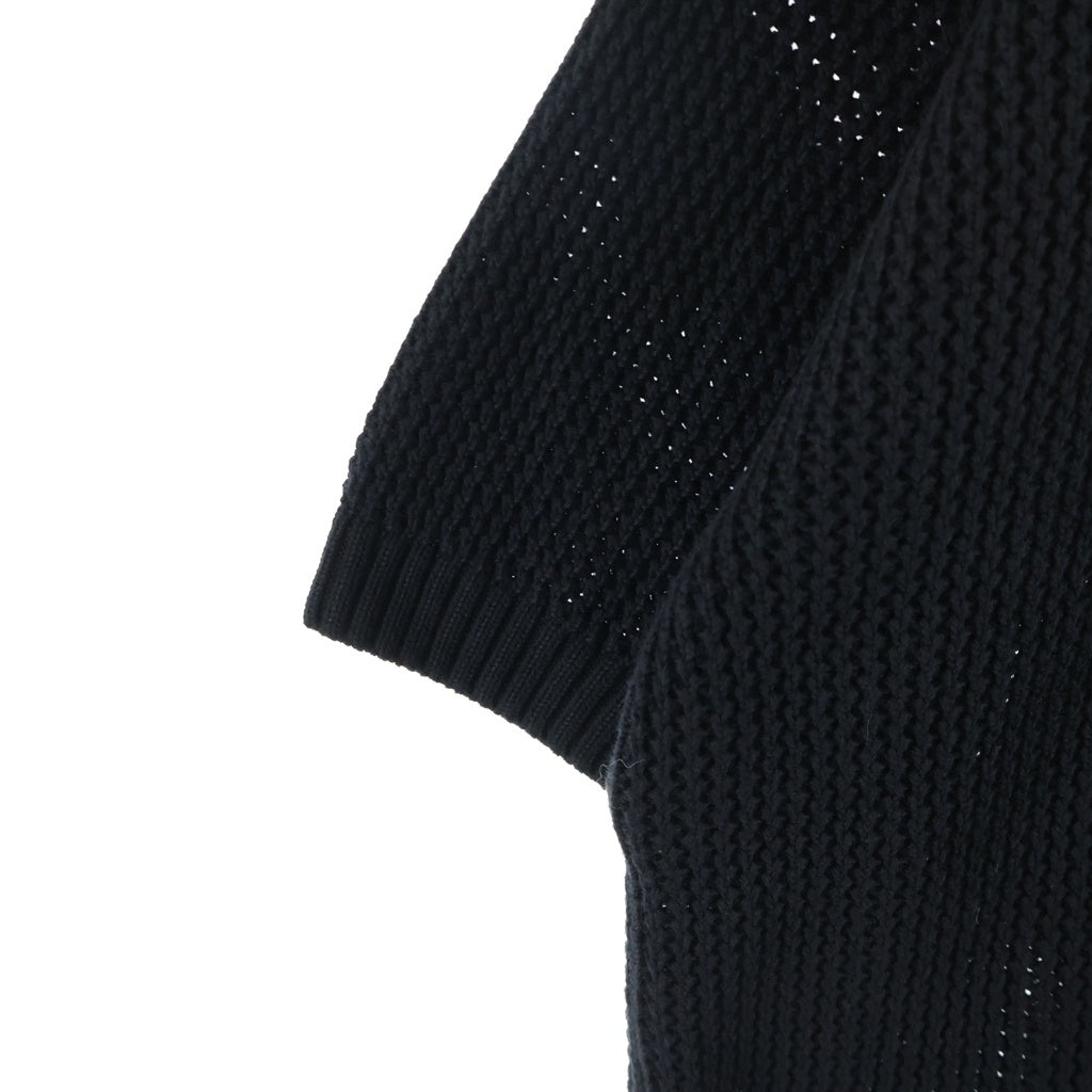AMIRI(アミリ) CROCHET MESH SHIRT クロシェ メッシュ ニット半袖シャツ ブラック SRAMKNR1037SMRBC00
