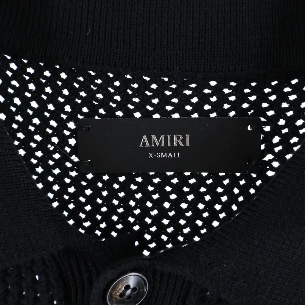 AMIRI(アミリ) CROCHET MESH SHIRT クロシェ メッシュ ニット半袖シャツ ブラック SRAMKNR1037SMRBC00