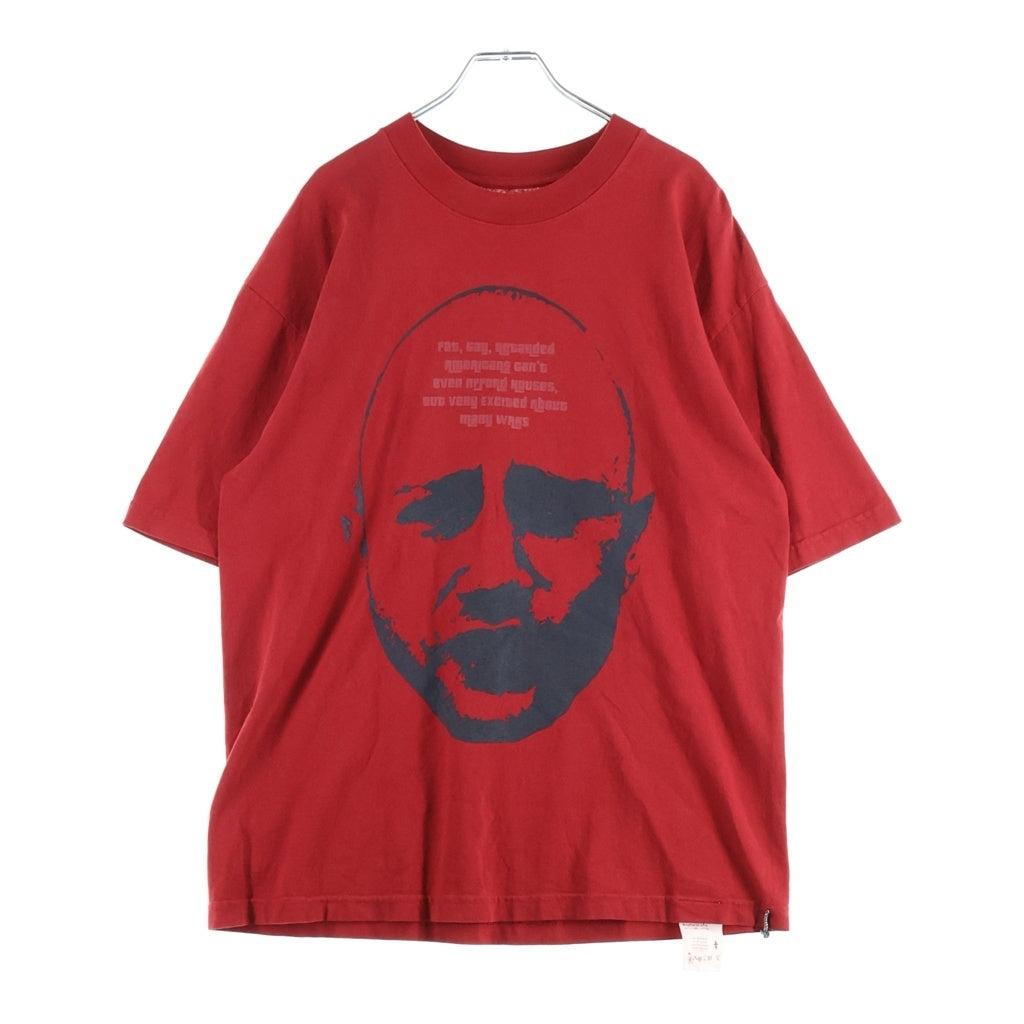 NO BRAND(ノーブランド) LES SIX (レシス) 25SS BAD GUY TEE バッドガイ 両面プリント クルーネック半袖Tシャツ カットソー レッド fyrtiotva-8-AA