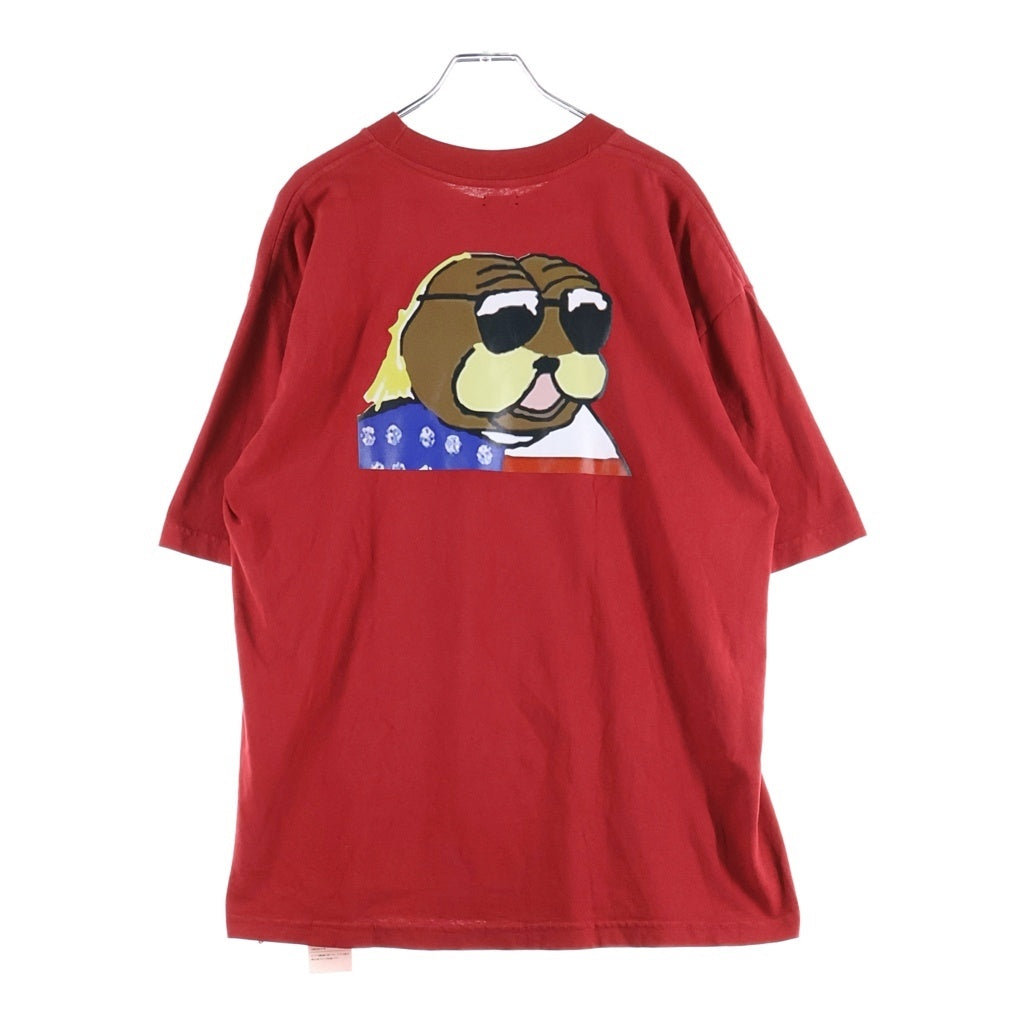 NO BRAND(ノーブランド) LES SIX (レシス) 25SS BAD GUY TEE バッドガイ 両面プリント クルーネック半袖Tシャツ カットソー レッド fyrtiotva-8-AA