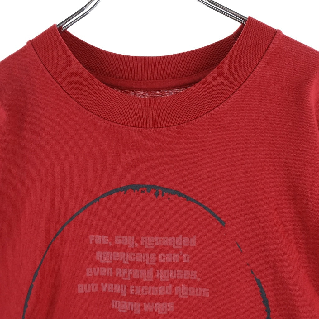 NO BRAND(ノーブランド) LES SIX (レシス) 25SS BAD GUY TEE バッドガイ 両面プリント クルーネック半袖Tシャツ カットソー レッド fyrtiotva-8-AA