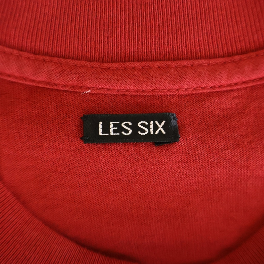 NO BRAND(ノーブランド) LES SIX (レシス) 25SS BAD GUY TEE バッドガイ 両面プリント クルーネック半袖Tシャツ カットソー レッド fyrtiotva-8-AA