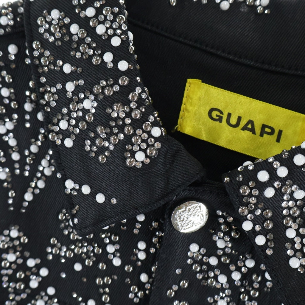 GUAPI(グアピ) Embellished Denim Jacket ラインストーン デニムジャケット ブラック