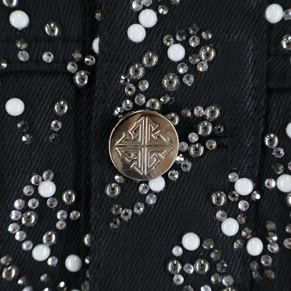 GUAPI(グアピ) Embellished Denim Jacket ラインストーン デニムジャケット ブラック