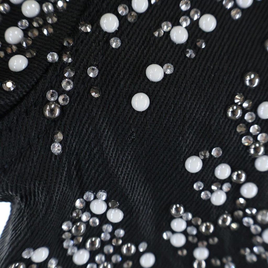 GUAPI(グアピ) Embellished Denim Jacket ラインストーン デニムジャケット ブラック