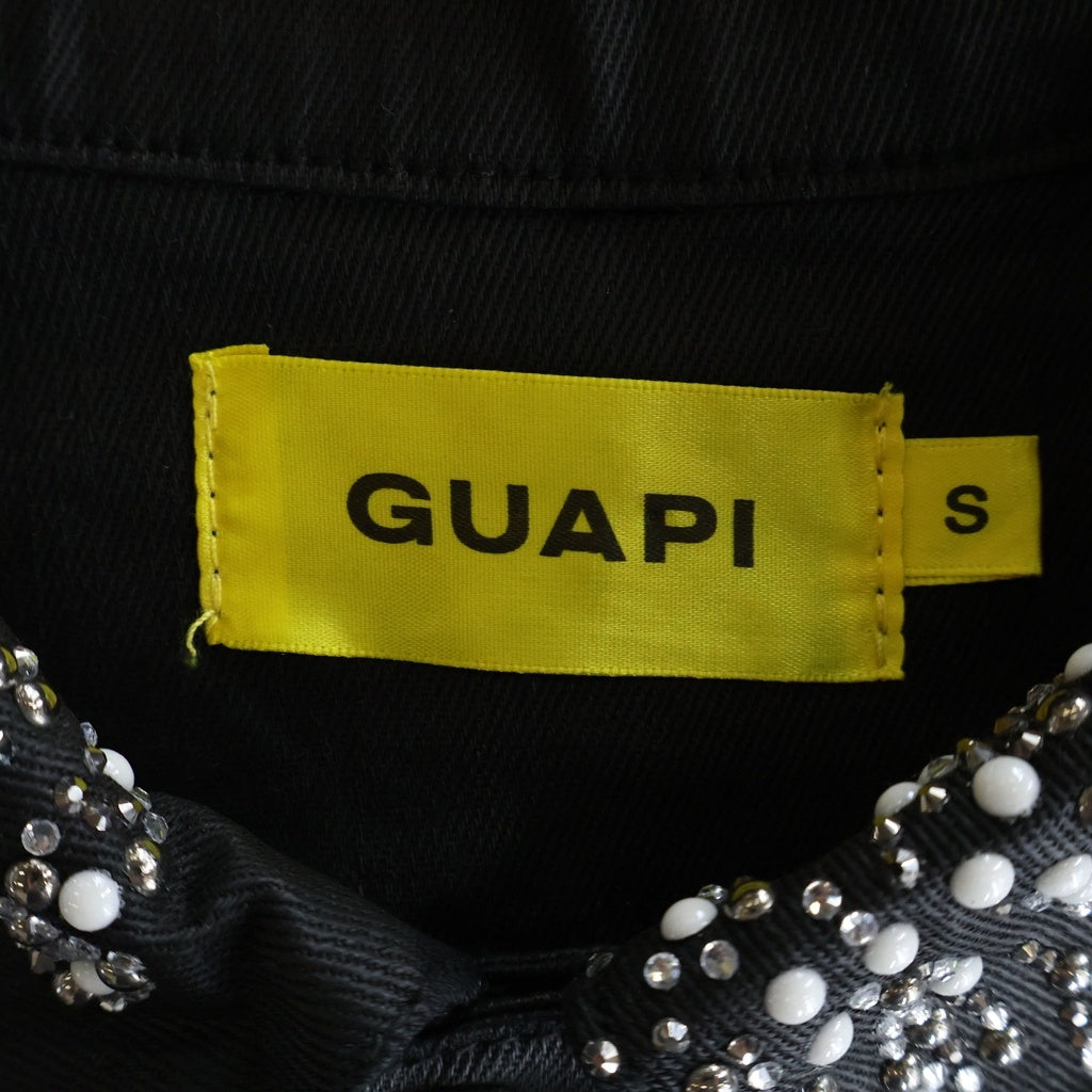 GUAPI(グアピ) Embellished Denim Jacket ラインストーン デニムジャケット ブラック