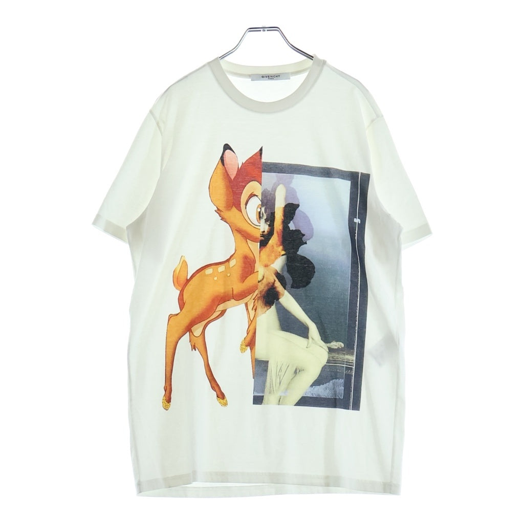 GIVENCHY(ジバンシィ) ×Disney Bambi ディズニー バンビ フロントプリント クルーネック半袖Tシャツ カットソー ホワイト BW700D304U