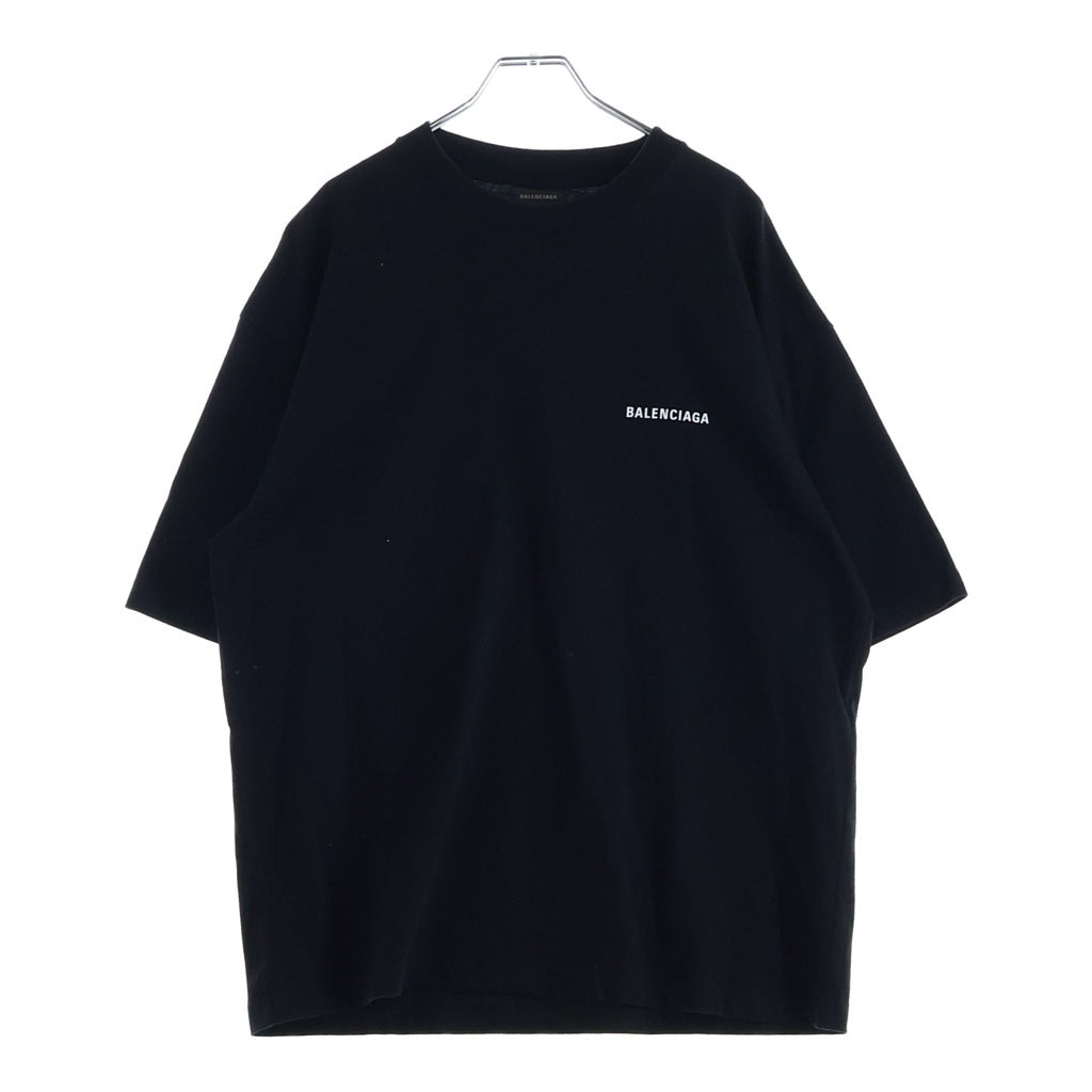 BALENCIAGA(バレンシアガ) 21SS UNISEX LOGO T-SHIRT ロゴプリント 半袖Tシャツ カットソー ブラック 612966 TIVG5