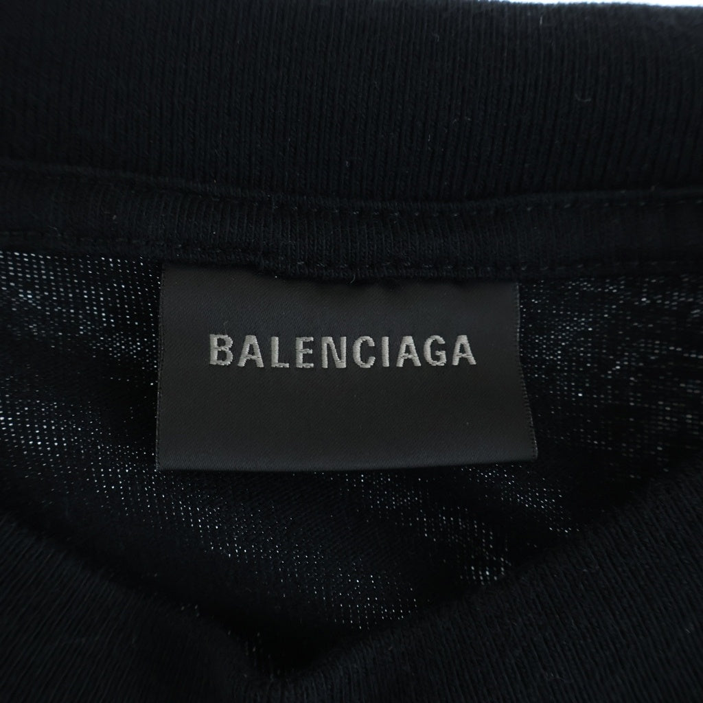 BALENCIAGA(バレンシアガ) 21SS UNISEX LOGO T-SHIRT ロゴプリント 半袖Tシャツ カットソー ブラック 612966 TIVG5