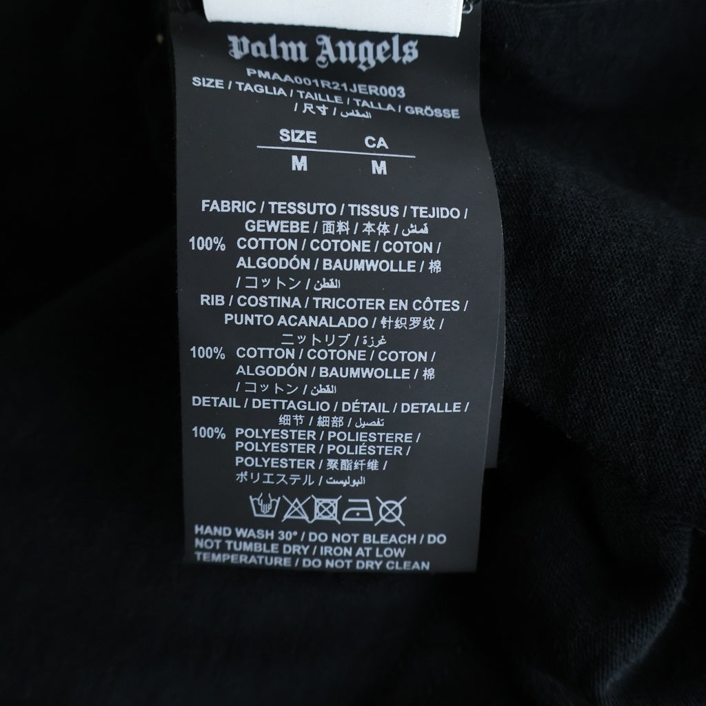 Palm Angels(パームエンジェルス) Burning Head スマイルグラフィック クルーネック半袖Tシャツカットソー ブラック PMAA001R21JER003
