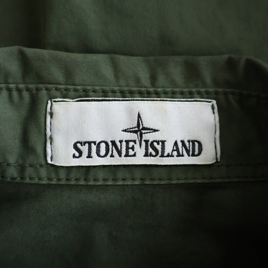 STONE ISLAND(ストーンアイランド) Cotton Twill Overshirt ロゴワッペン付き コットン ツイル オーバーシャツ カーキ 811511910
