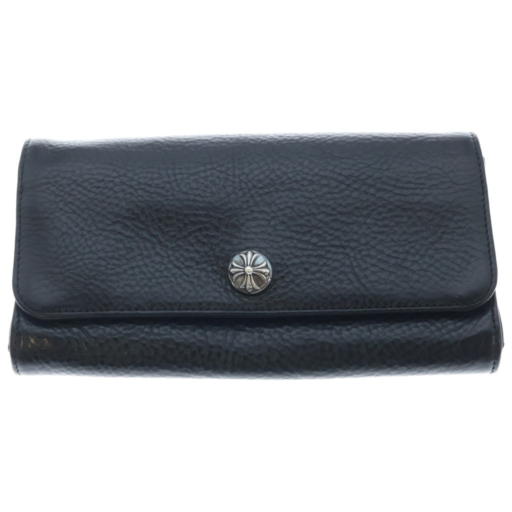 CHROME HEARTS(クロムハーツ) JUDY CROSS BALL ジュディ クロス ボール ボタン レザーウォレット 長財布 ブラック