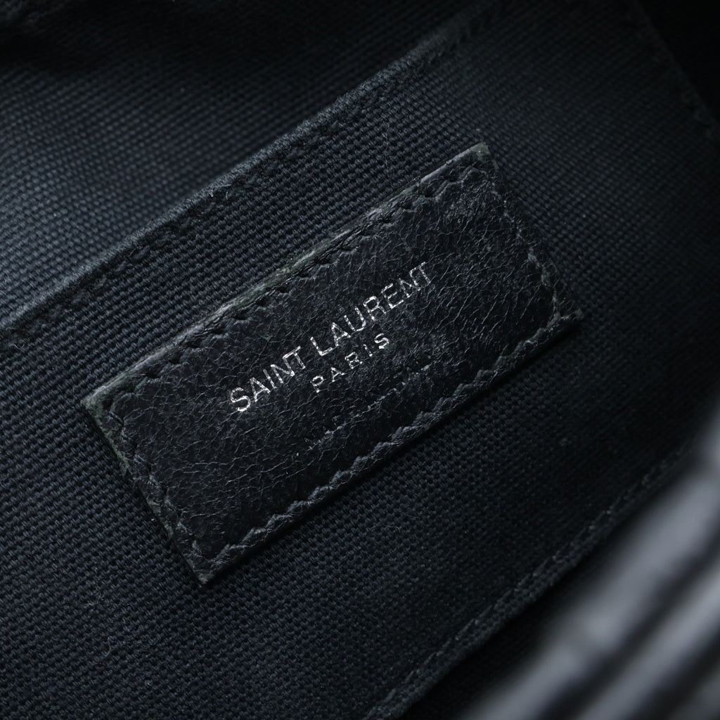 SAINT LAURENT PARIS(サンローランパリ) キャンプスモールカメラ ショルダーバッグ レザー クロコ型押し ARS 647179 0421 ブラック