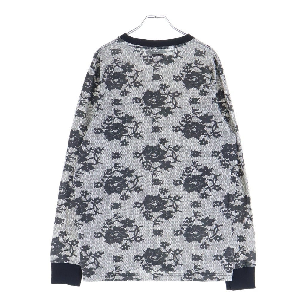 SUPREME(シュプリーム) 17SS Lace L/S Top フラワー総柄 クルーネック 長袖Tシャツ カットソー ホワイト/ブラック