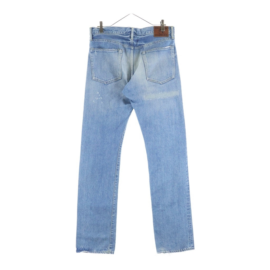 HYSTERIC GLAMOUR(ヒステリックグラマー) WPR加工 スタッズセルビッチ ストレート デニムパンツ インディゴブルーブルー 0252AP07