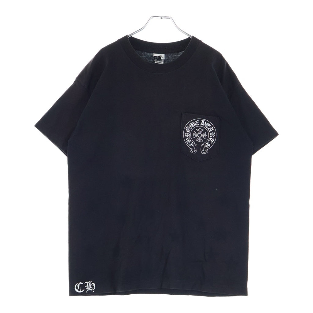 CHROME HEARTS(クロムハーツ) OLD CH T-SHRT オールド 1ポケット ホースシュー スタープリント 半袖Tシャツ カットソー ブラック