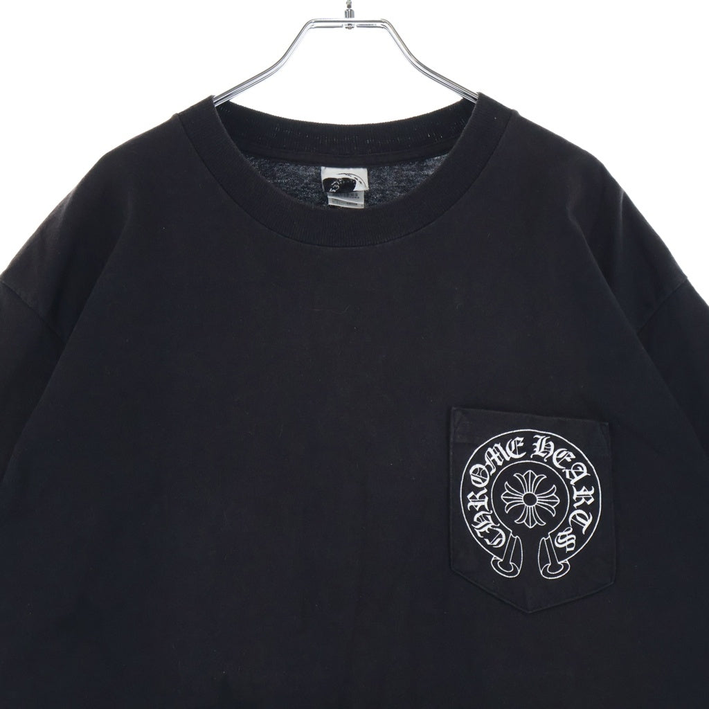 CHROME HEARTS(クロムハーツ) OLD CH T-SHRT オールド 1ポケット ホースシュー スタープリント 半袖Tシャツ カットソー ブラック
