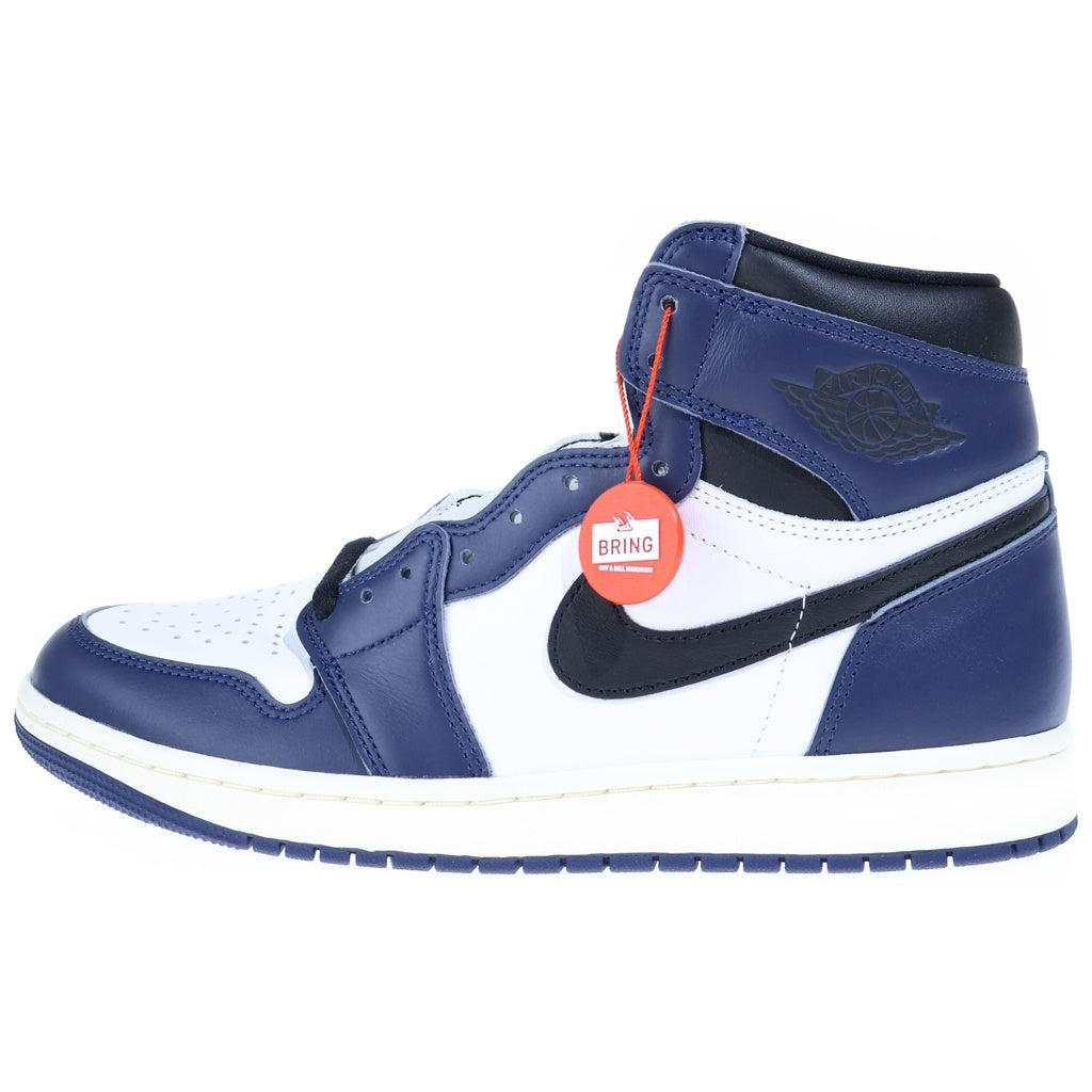 NIKE(ナイキ) AIR JORDAN 1 RETRO HIGH OG MIDNIGHT NAVY エアジョーダン1 レザーハイカットスニーカー ホワイト/ネイビー US9.5/27.5cm DZ5485-401