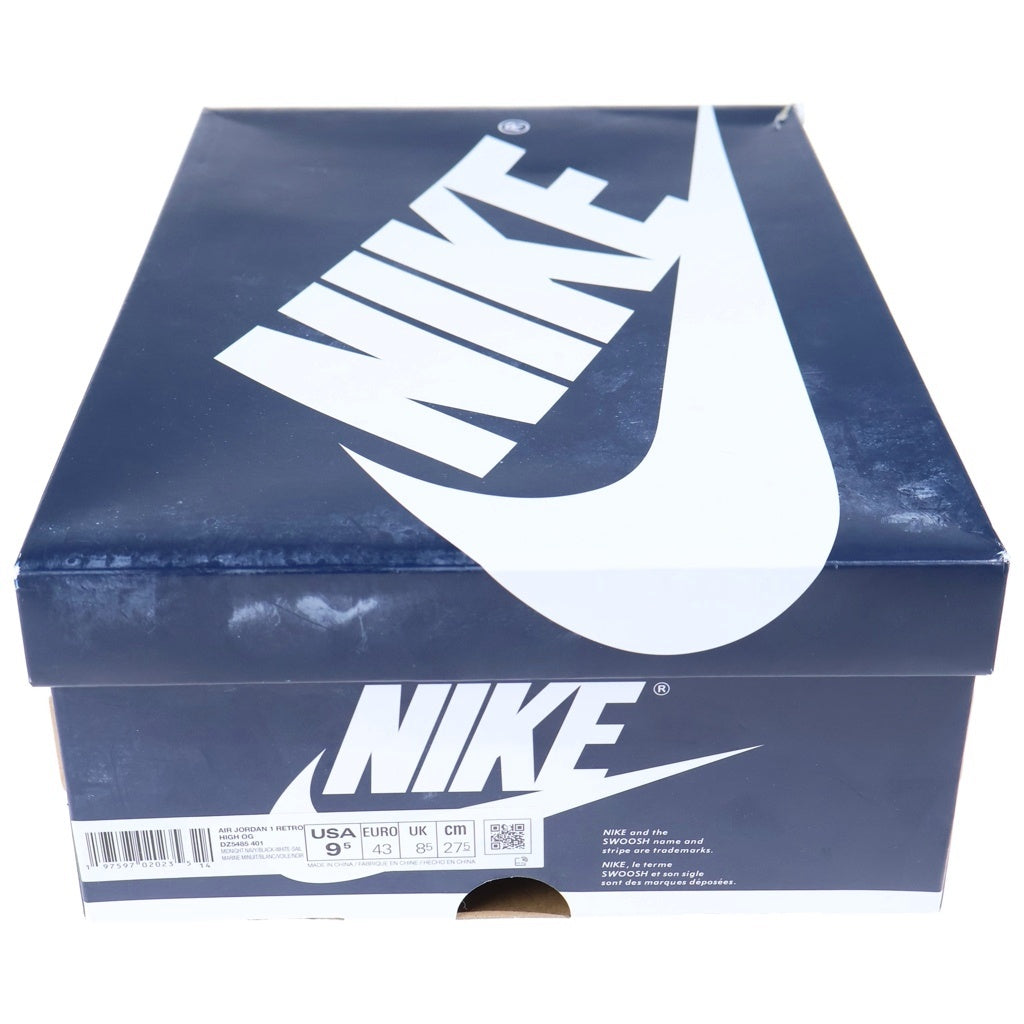 NIKE(ナイキ) AIR JORDAN 1 RETRO HIGH OG MIDNIGHT NAVY エアジョーダン1 レザーハイカットスニーカー ホワイト/ネイビー US9.5/27.5cm DZ5485-401