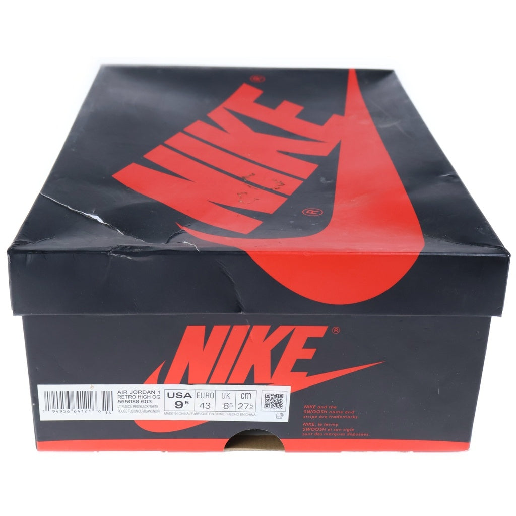 NIKE(ナイキ) AIR JORDAN RETRO HIGH OG エアジョーダン 1 レトロ ハイカットスニーカー レッド/イエロー US9.5/27.5cm 555088-603