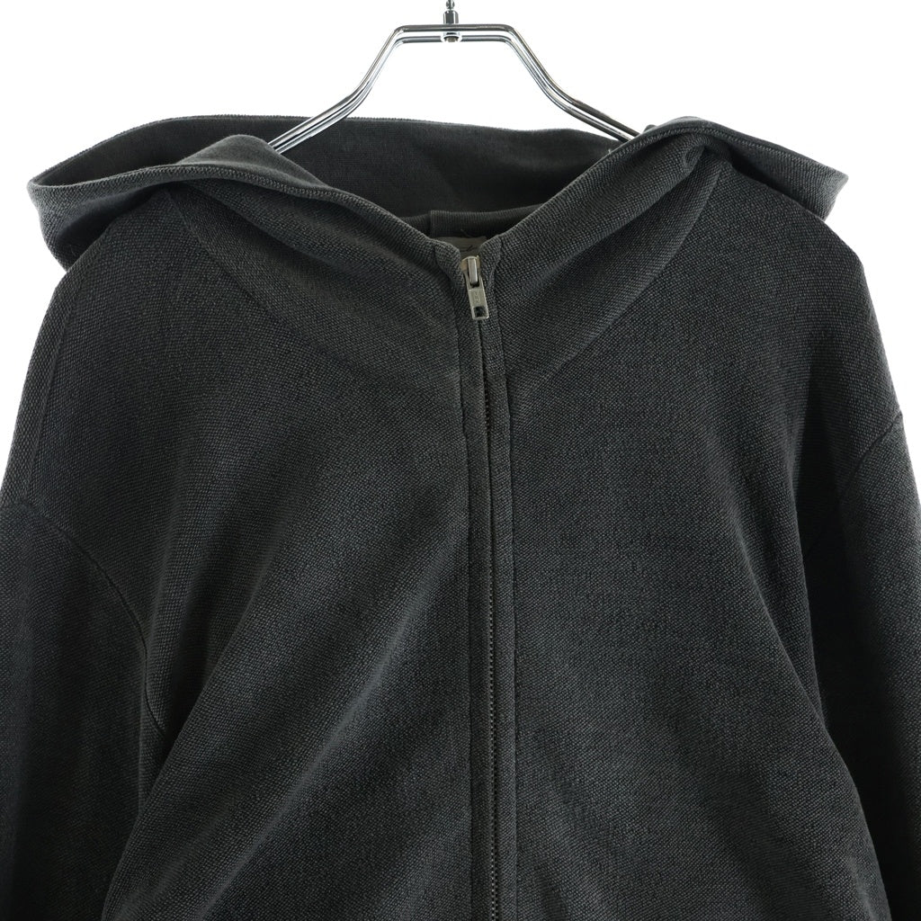 Yohji Yamamoto POUR HOMME(ヨウジヤマモト プールオム) 21SS damaged vintage style hoodie ヴィンテージ加工 ジップアップパーカー グレー HD-T40-080