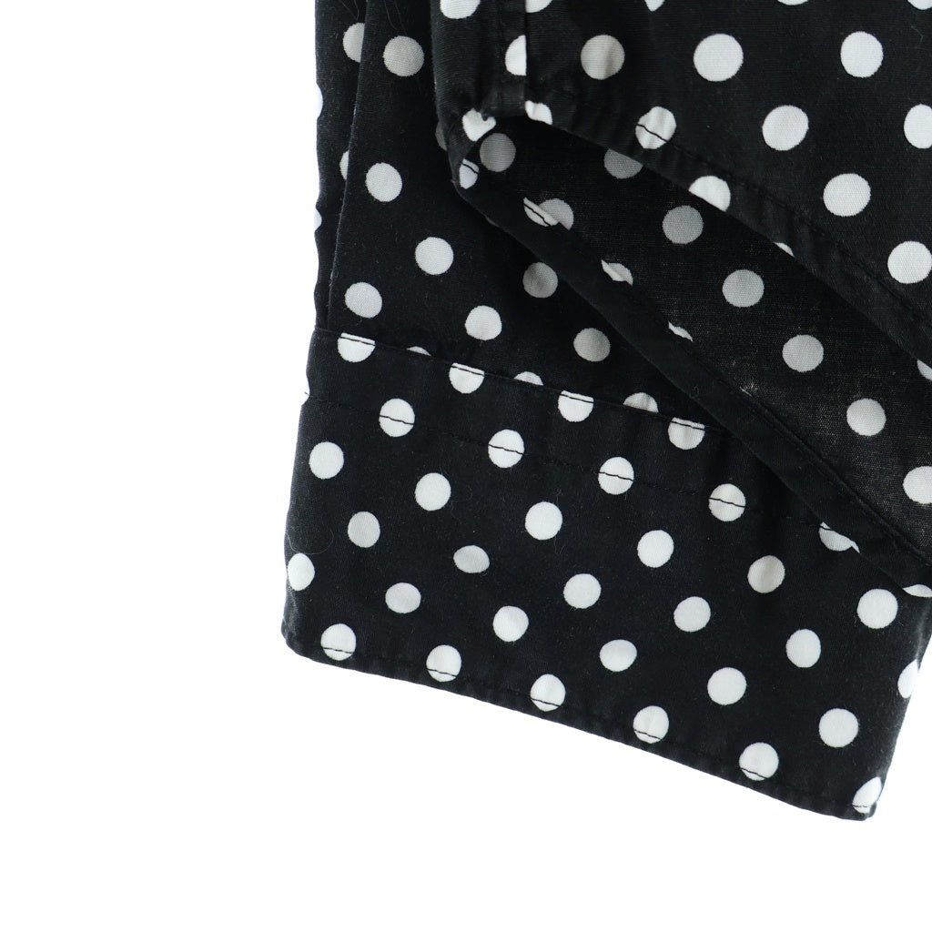 COMME des GARCONS HOMME(コムデギャルソンオム) 07SS 異素材切替 プリーツデザイン ドット総柄 長袖シャツ ロングスリーブ ブラック/ホワイト HS-B010
