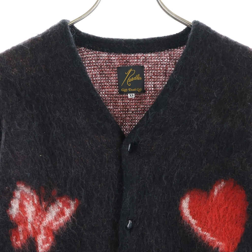 Needles(ニードルス) 20AW ×Girls Don't Cry MOHAIR CARDIGAN ガールズドントクライ モヘヤカーディガン ブラック/レッド HM412