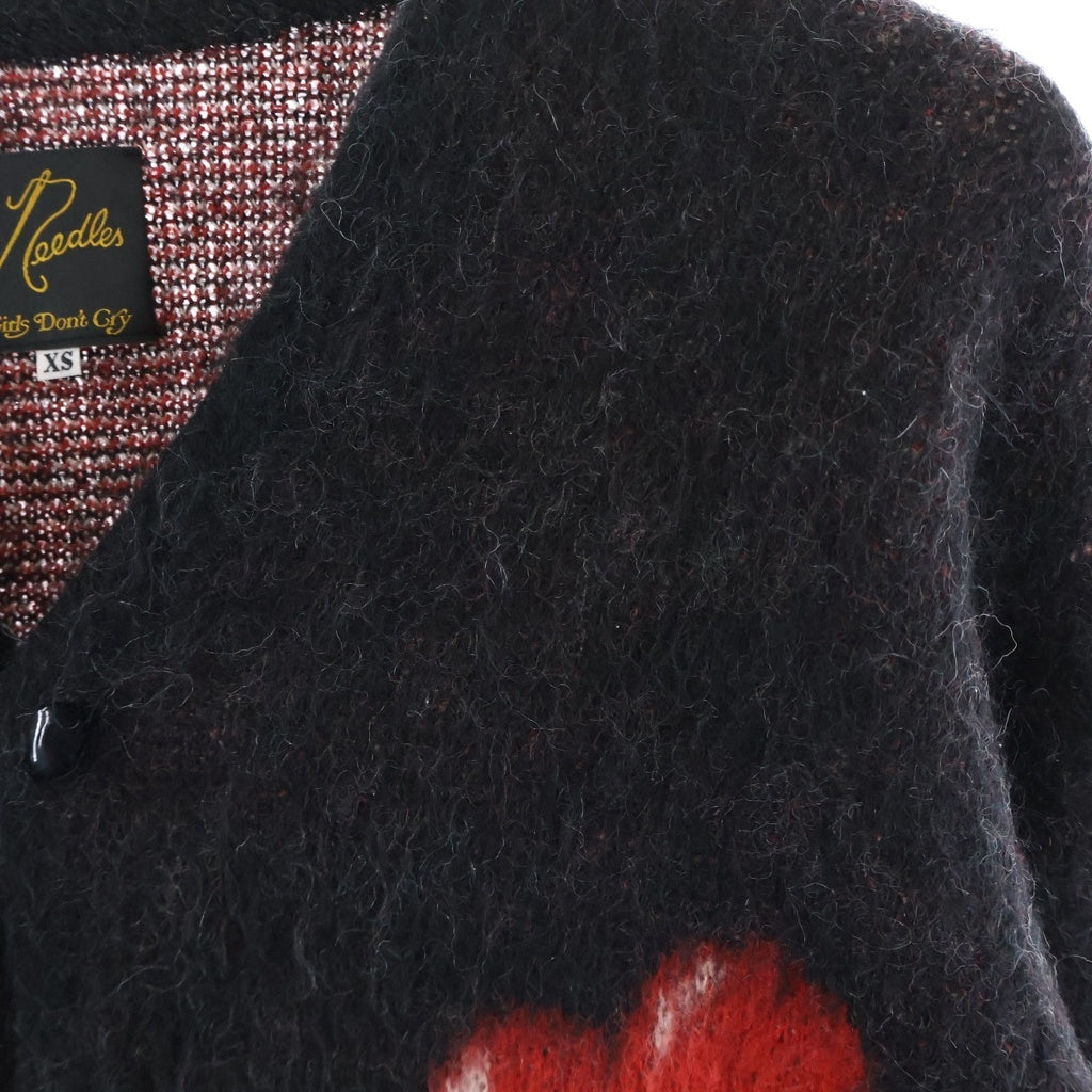 Needles(ニードルス) 20AW ×Girls Don't Cry MOHAIR CARDIGAN ガールズドントクライ モヘヤカーディガン ブラック/レッド HM412