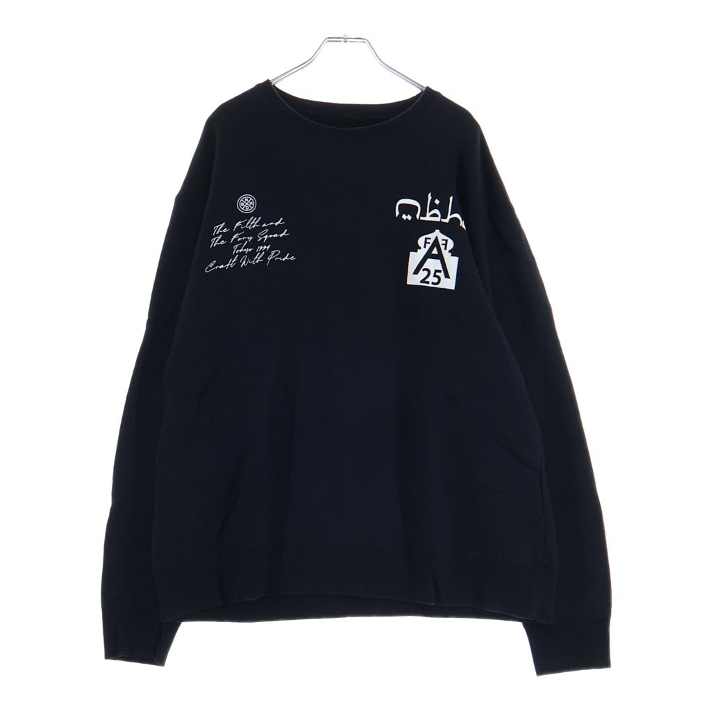 NEIGHBORHOOD(ネイバーフッド) 20SS TIGHT/C-CREW.LS アラビックロゴ クルーネック 長袖スウェット トレーナー ブラック 201MBNH-CSM05