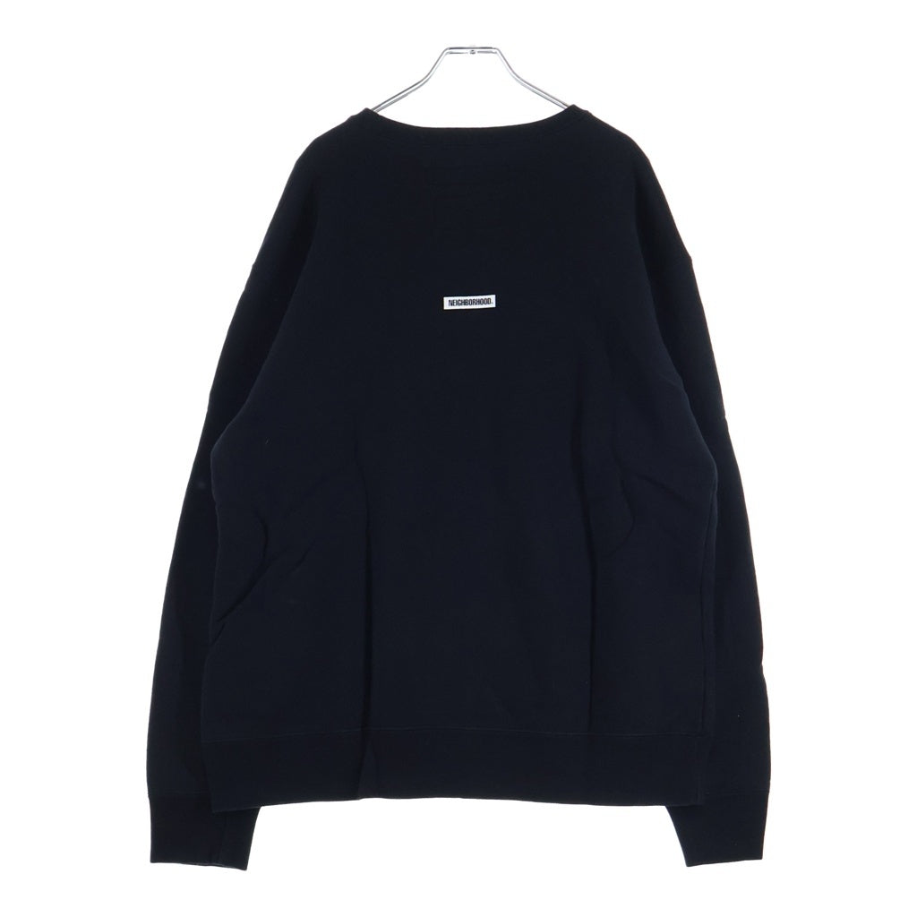 NEIGHBORHOOD(ネイバーフッド) 20SS TIGHT/C-CREW.LS アラビックロゴ クルーネック 長袖スウェット トレーナー ブラック 201MBNH-CSM05