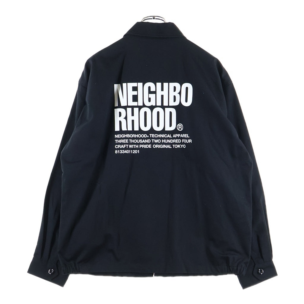 NEIGHBORHOOD(ネイバーフッド) 23AW ZIP WORK JACKET バックロゴ ジップアップ ワークジャケット ブラック 232TSNH-JKM07