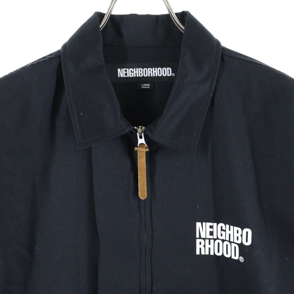 NEIGHBORHOOD(ネイバーフッド) 23AW ZIP WORK JACKET バックロゴ ジップアップ ワークジャケット ブラック 232TSNH-JKM07