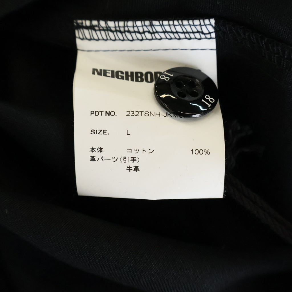 NEIGHBORHOOD(ネイバーフッド) 23AW ZIP WORK JACKET バックロゴ ジップアップ ワークジャケット ブラック 232TSNH-JKM07