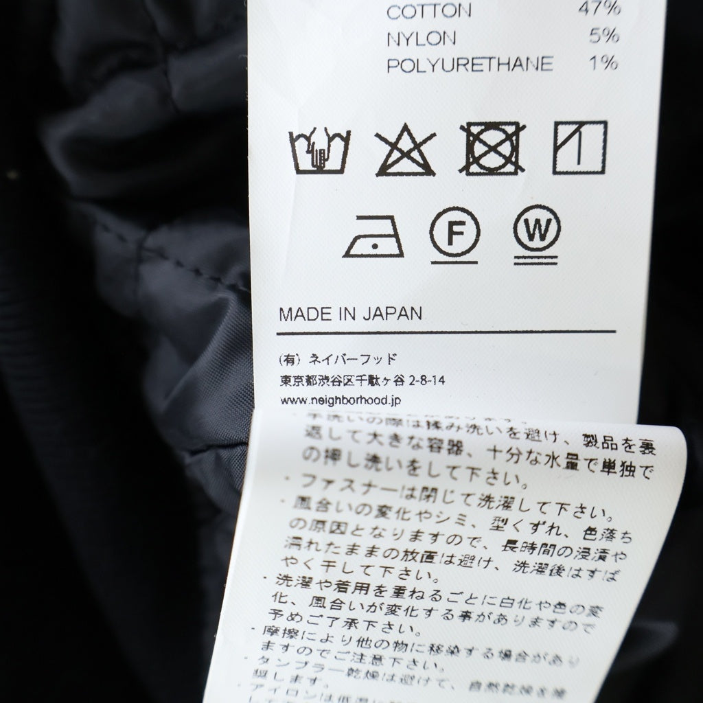 NEIGHBORHOOD(ネイバーフッド) 24SS SOLID RACING JACKET ソリッド 裏地キルティング ジップアップ レーシングジャケット ブルゾン ブラック 241SNH-JKM01S