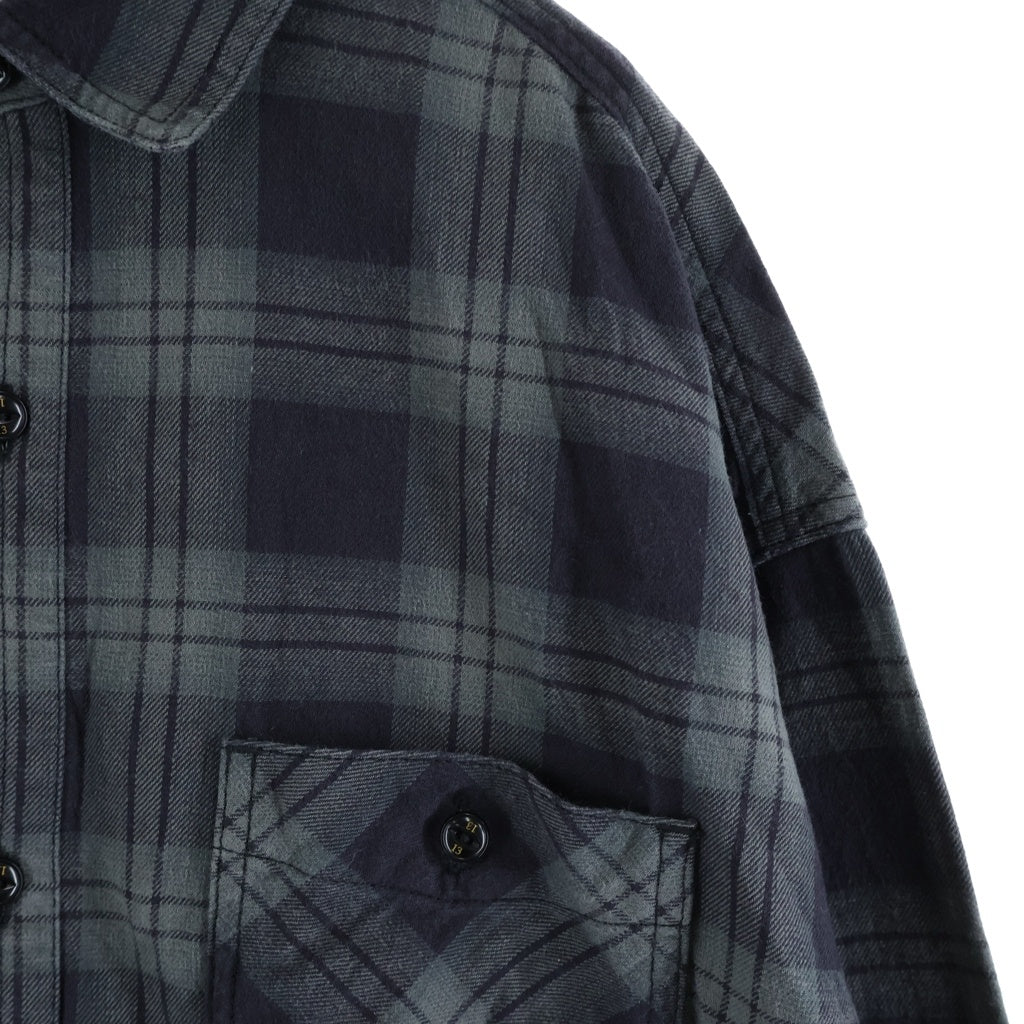 NEIGHBORHOOD(ネイバーフッド) 22AW NEL CHECK SH LS . CO 2ポケット チェック柄 フランネル 長袖シャツ ロングスリーブ カーキ/ネイビー 222ARNH-SHM01
