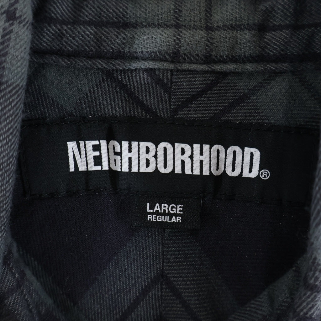 NEIGHBORHOOD(ネイバーフッド) 22AW NEL CHECK SH LS . CO 2ポケット チェック柄 フランネル 長袖シャツ ロングスリーブ カーキ/ネイビー 222ARNH-SHM01