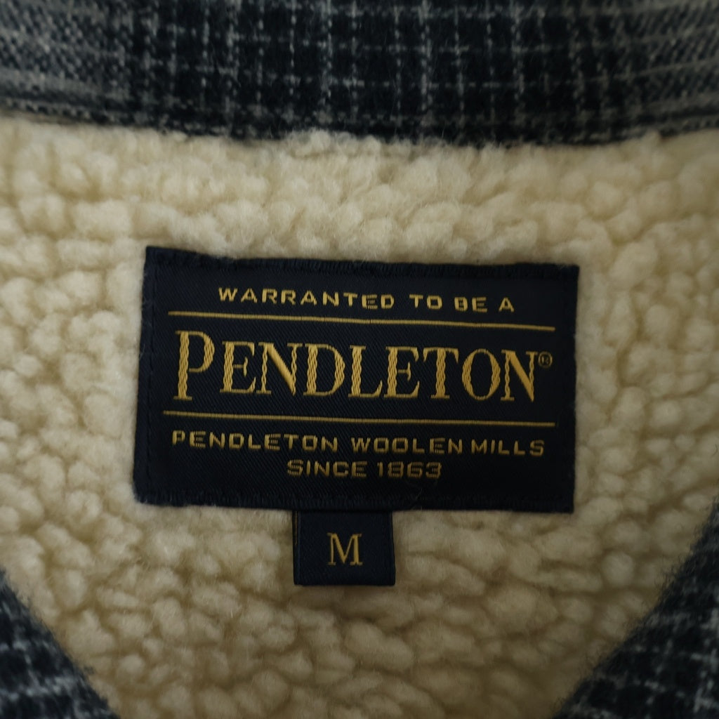 NEIGHBORHOOD(ネイバーフッド) 22AW ×PENDLETON CHECK BOA SH LS . WO ペンドルトン オンブレチェック柄 ウール ボアジャケット グレー 2221508N-SHM01