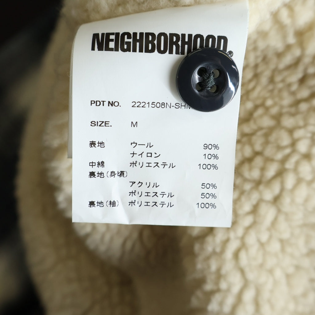 NEIGHBORHOOD(ネイバーフッド) 22AW ×PENDLETON CHECK BOA SH LS . WO ペンドルトン オンブレチェック柄 ウール ボアジャケット グレー 2221508N-SHM01