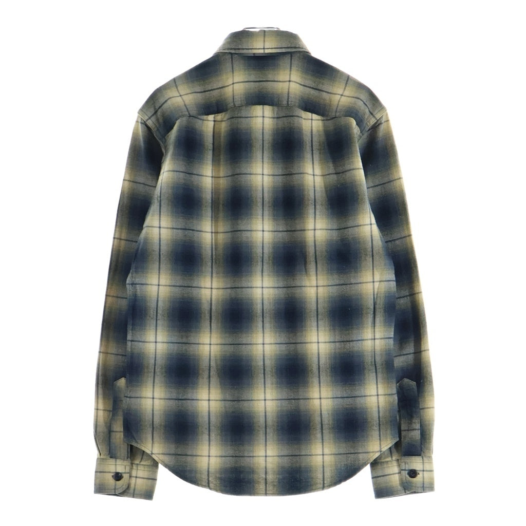 RRL(ダブルアールエル) フロントポケット オンブレチェック 長袖シャツ ブルー/イエロー 782678970001