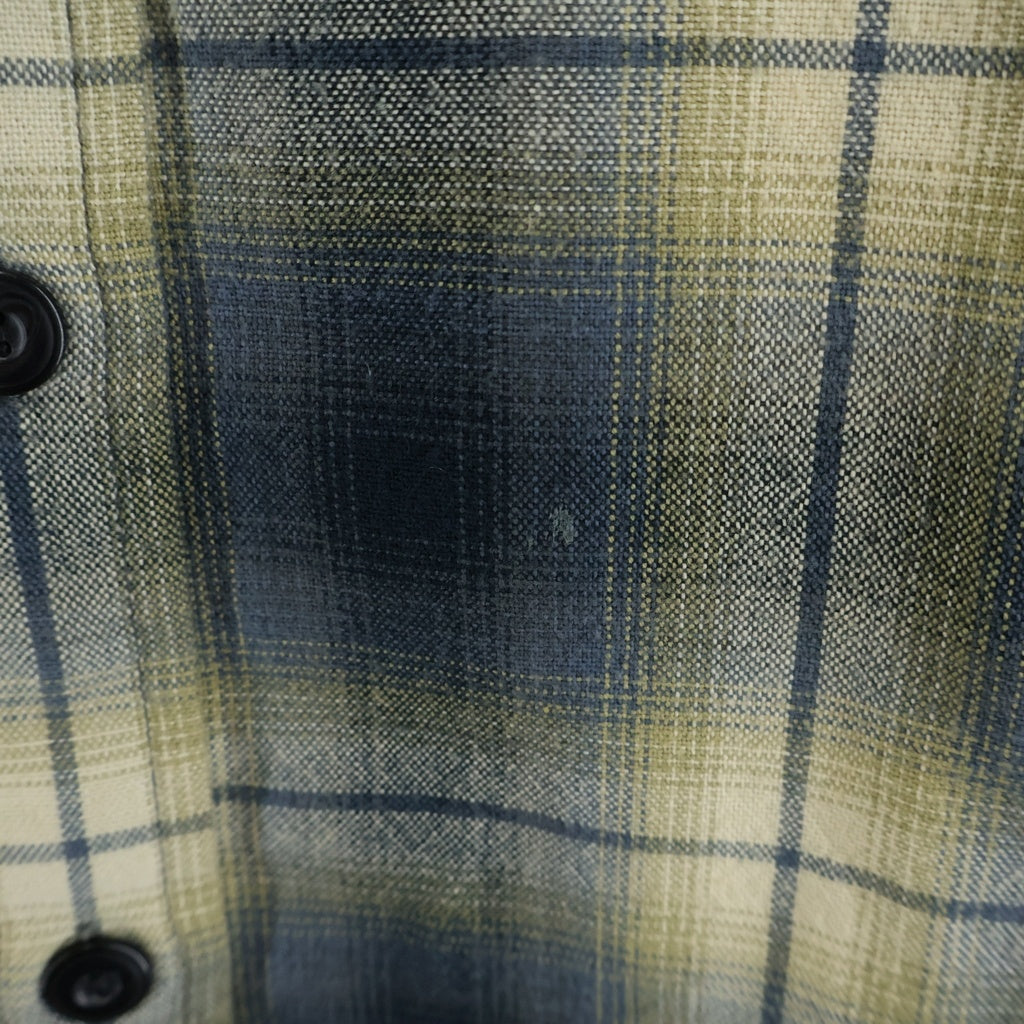 RRL(ダブルアールエル) フロントポケット オンブレチェック 長袖シャツ ブルー/イエロー 782678970001