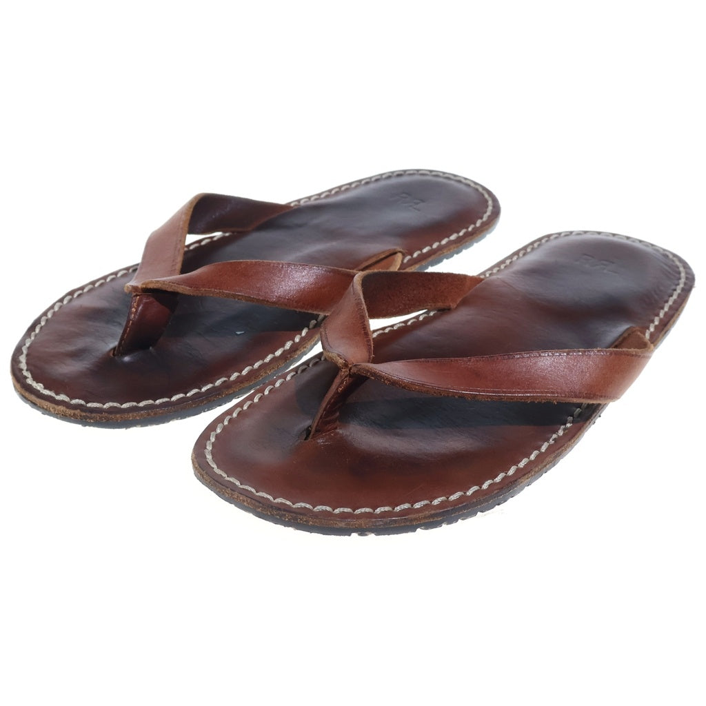 RRL(ダブルアールエル) FLIP FLOP フリップフロップ レザー サンダル ブラウン 823851453001