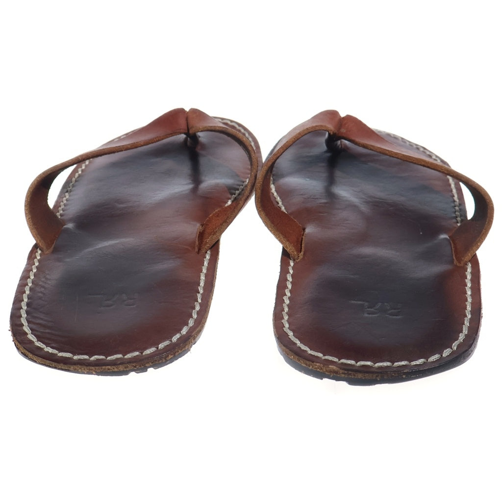 RRL(ダブルアールエル) FLIP FLOP フリップフロップ レザー サンダル ブラウン 823851453001