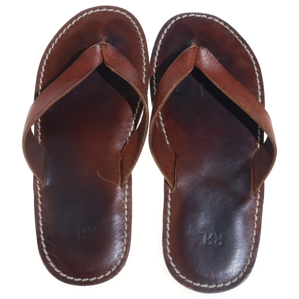 RRL(ダブルアールエル) FLIP FLOP フリップフロップ レザー サンダル ブラウン 823851453001