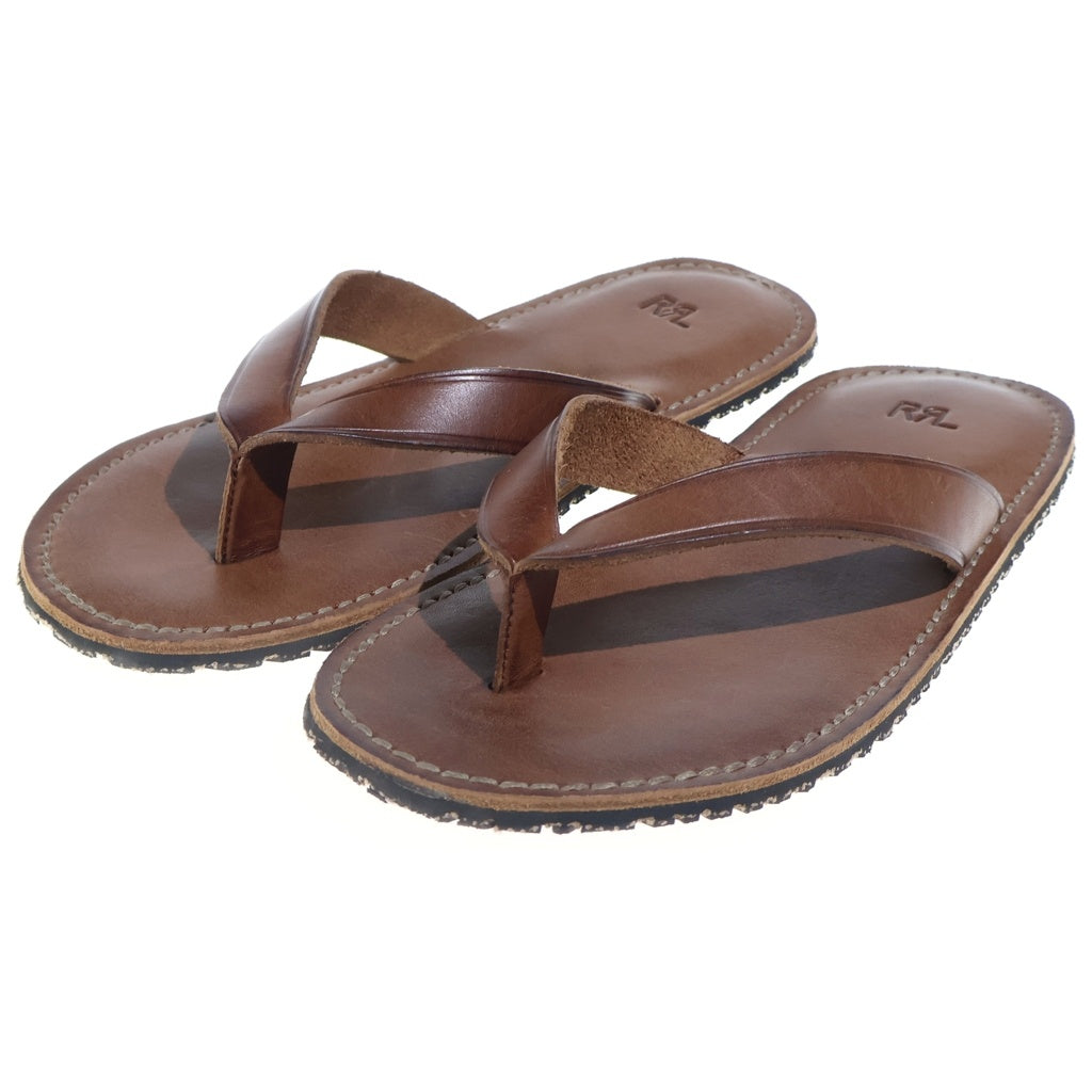 RRL(ダブルアールエル) FLIP FLOP フリップフロップ レザー サンダル ブラウン 823851453001