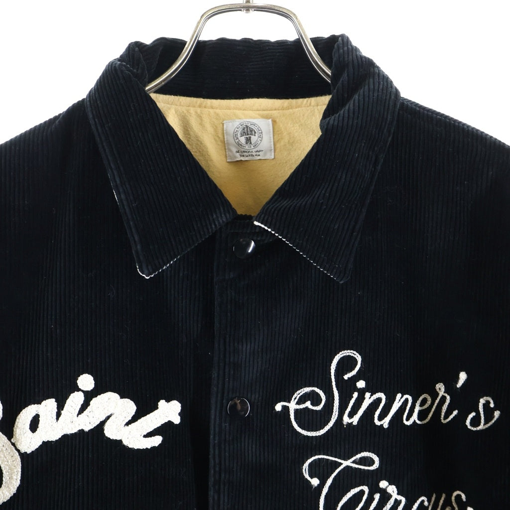 SAINT MICHAEL(セントマイケル) 21AW CORDUROY JACKET 両面チェーンステッチ コーデュロイ ジャケット ブルゾン ブラック SM-A21-0000-041