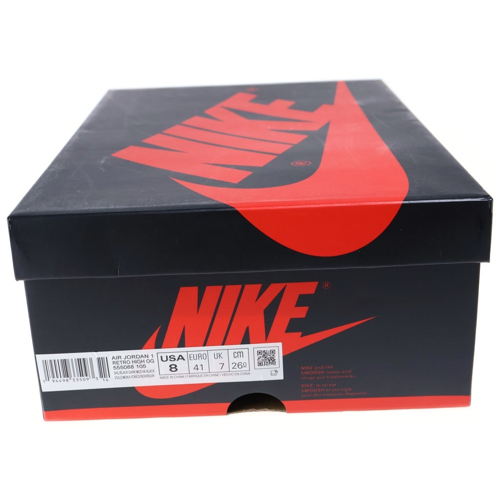 NIKE(ナイキ) AIR ORDAN HIGH Dark Mocha エアジョーダン ハイ OG ダークモカ ハイカットスニーカー シューズ ホワイト/ブラック/ブラウン US8/26.0cm 555088-105