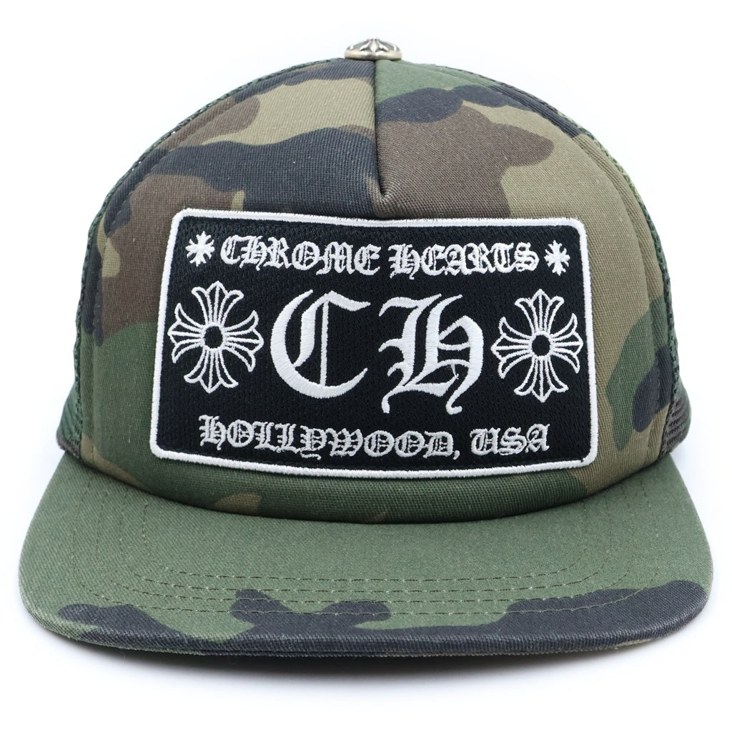 CHROME HEARTS(クロムハーツ) TRUCKER CAP トラッカーキャップ CHパッチ クロスボール カモフラ メッシュ帽子 カーキ
