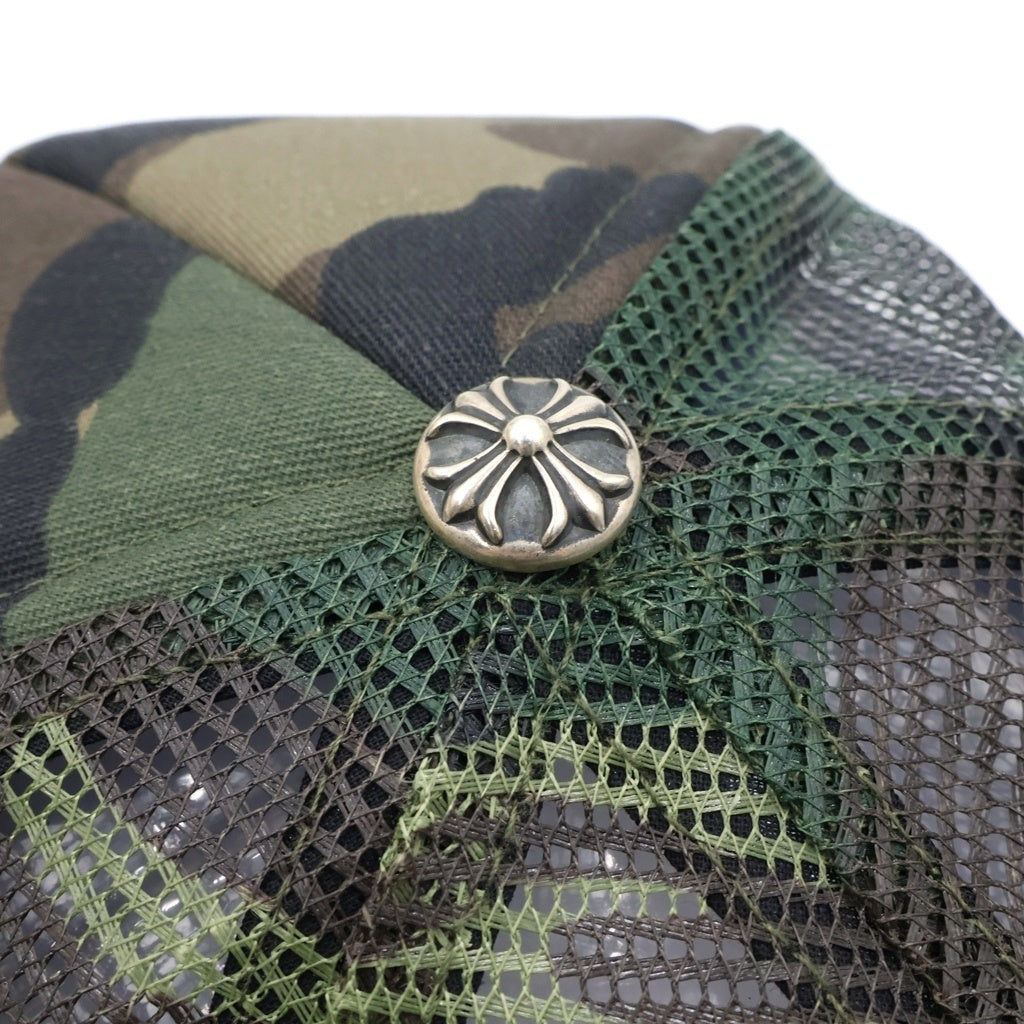 CHROME HEARTS(クロムハーツ) TRUCKER CAP トラッカーキャップ CHパッチ クロスボール カモフラ メッシュ帽子 カーキ