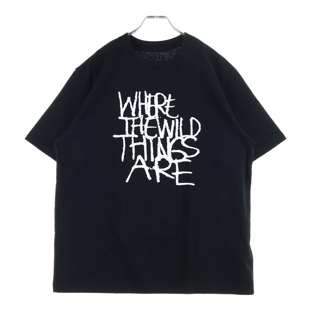 Sacai(サカイ) 25AW WHERE THE WILD THINGS ARE T-Shirt 25-01007S ザ ワイルド シングス フロントプリント半袖Tシャツ カットソー ブラック
