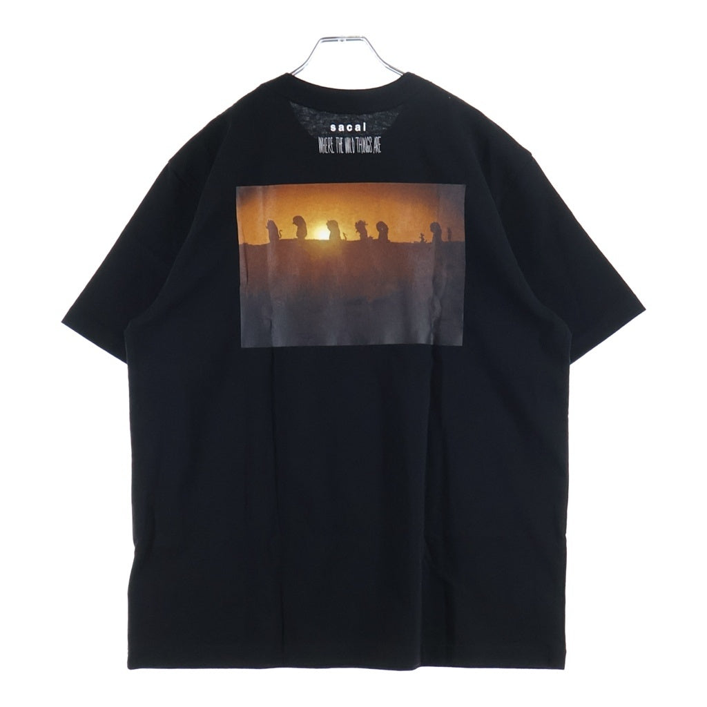 Sacai(サカイ) 25AW WHERE THE WILD THINGS ARE T-Shirt 25-01007S ザ ワイルド シングス フロントプリント半袖Tシャツ カットソー ブラック